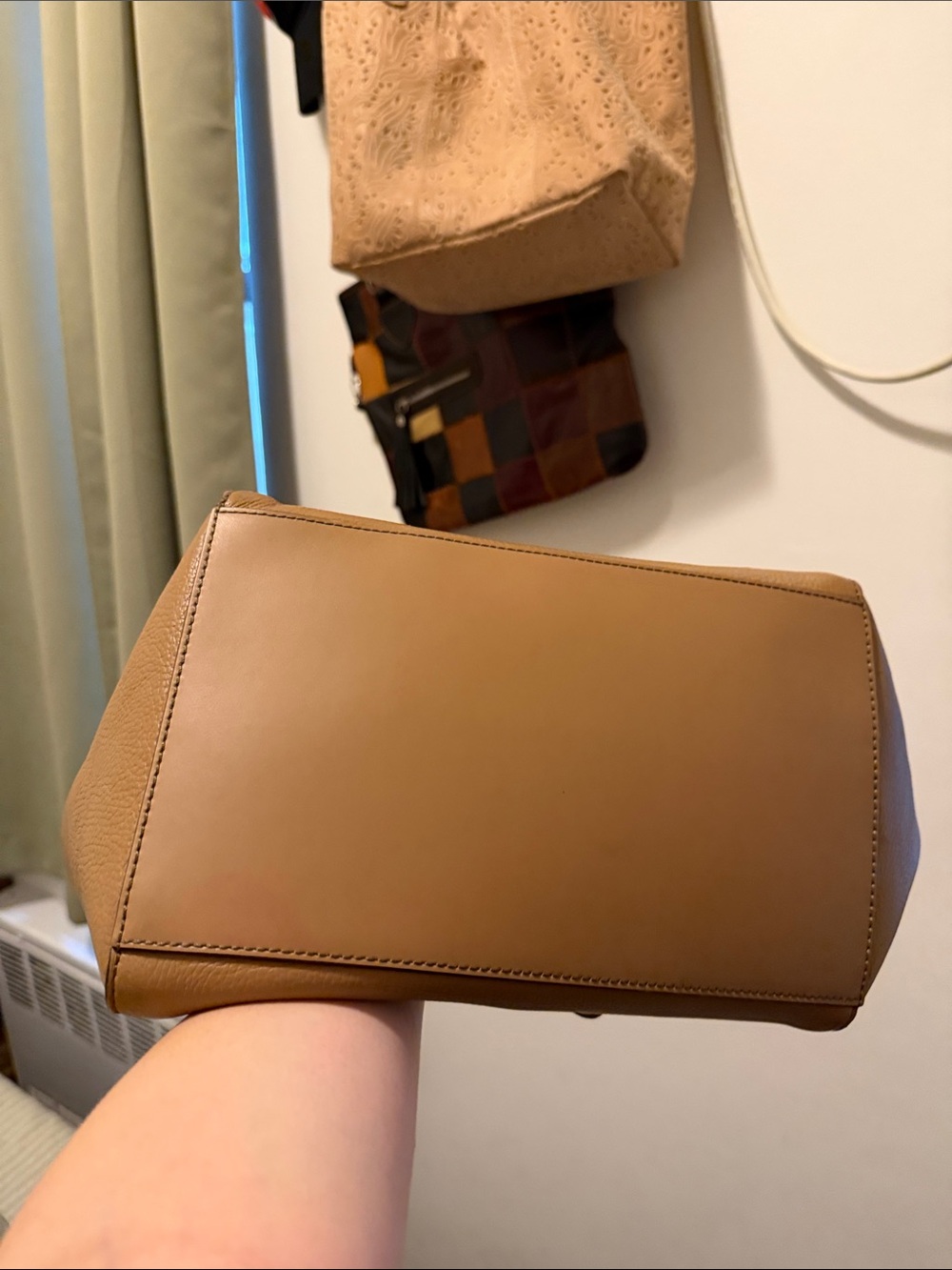 Furla Cognac Pebbled Leather Tote with Gold Accents - Picture 5 of 5